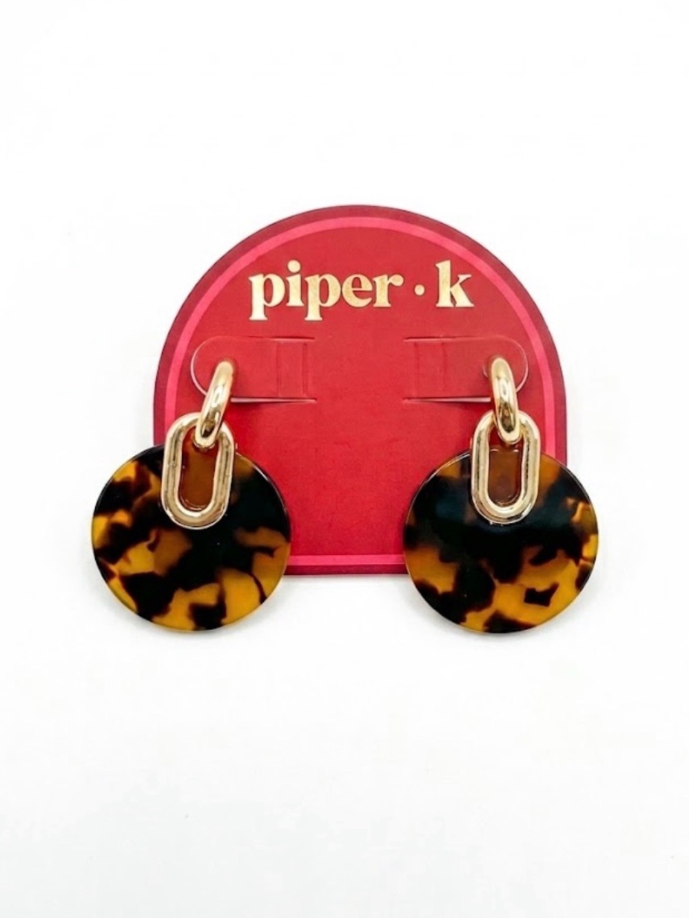 NWT ⚜️🤎⚜️ Piper K Tortoiseshell Resin Statement Drop Earrings
